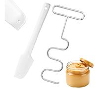 Peanut Butter Mixer and Silicone Spatula, Stainless Steel Natural Nut Butter Stirrer with Handle Tool for Hand Mixers Drills Mixing Jam and Peanut Quickly