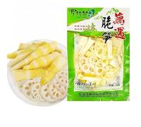 Peanut crispy bamboo shoots,lotus root slices pickle,200g/bag,mountain peppers wild vegetable,wild pepper tender bamboo shoot,spicy strips,chinese snack gift pack (Lotus root bamboo shoot,1bag)