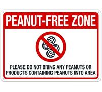 Peanut Free Zone Please Do Not Bring Any Or Products Containing Warning Metal Sign Tin Signs Aluminum Sign for Outdoors Use Yard Farm Fence Home Wall Decor 8x12 inch