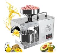 Peanut Machine, Automatic Olives Oil Extraction Squeezer, Oil Press Machine for Home Avocado Coconut Flax Peanut Castor Perilla Seed Canola Sesame Commercial Grade