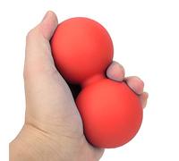 Peanut Massage Ball, 12x6x6cm Silicone Gel Double Lacrosse Exercise Ball Muscle Roller Pressure Point Massage Tool for Yoga Gym Fitness Body Relax (Red)