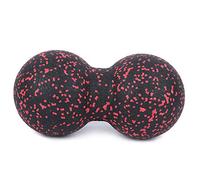 Peanut Massage Ball, 24x12cm Double Lacrosse Ball Peanut Roller Physical Therapyspine Massager for Myofascial Release Muscle Relaxer Acupoint Massage (Red and Black)