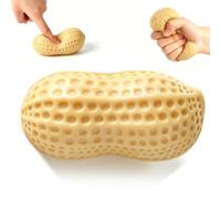 Peanut Squishy Fidget Toys, Crunchy Peanut Squishy TPR Stress Relief Balls (Orange)