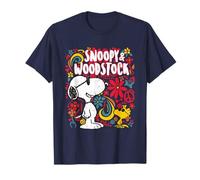 Peanuts 70s Floral Snoopy And Woodstock T-Shirt