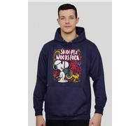 Peanuts 70s Floral Snoopy & Woodstock Hooded Sweatshirt in Navy | Size: 2XL Peanuts Navy 2XL