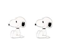 Peanuts 925 Sterling Silver Womens Snoopy Enamel Stud Earrings