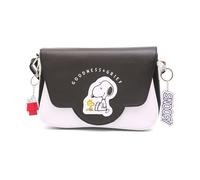 Peanuts Bag, Fold Over Crossbody, Peanuts Woodstock and Snoopy Goodness and Grief Pose Black, Vegan Leather