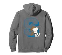 Peanuts Baseball Snoopy Swing Bat Retro 90s Varsity Sports Pullover Hoodie, Adult Unisex, Asphalt Grey, Small