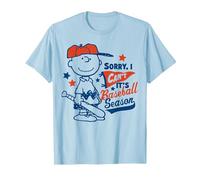 Peanuts - Charlie Brown Baseball Season T-Shirt, Men, Baby Blue, Medium