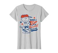Peanuts - Charlie Brown Baseball Season T-Shirt, Women, Silver Grey, 3X-Large