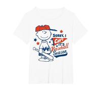 Peanuts - Charlie Brown Baseball Season T-Shirt, Women's Plus, White, 6X