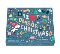 Peanuts Chocolate Advent Calendar 12 Days Of Snoopy Advent Calendar, Charlie Brown Woodstock Countdown to Christmas, Holiday Gifts for Kids Adults Men Women, 12 Day Assorted Dark, Milk Truffle, Milk