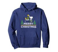 Peanuts Christmas Snoopy And Woodstock Decorating Xmas Tree Pullover Hoodie