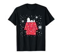 Peanuts Christmas Snoopy Lying Down Snowflakes T-Shirt