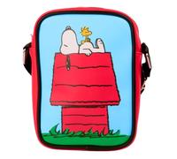 Peanuts Crossbody Bag, Snoopy Dog House Poses | Red, Vegan Leather