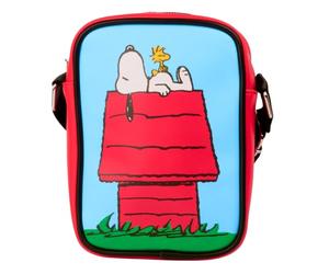 Peanuts Crossbody Bag, Snoopy Dog House Poses | Red, Vegan Leather