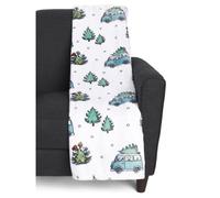 Peanuts Gang Christmas Throw Blanket (White - Christmas Tree Hunt, Throw 50x70)