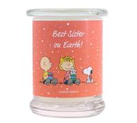 Peanuts Gift Idea | Scented Candle Best Sister on Earth | Gifts for Sister | Scented Candle Fresh Laundry | Decoration for Home | Candle in Glass with High Burning Time up to 50 Hours