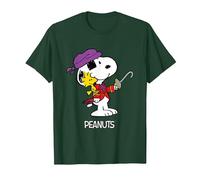 Peanuts Halloween Pirate Snoopy & Woodstock T-Shirt, Men, Dark Green, Large