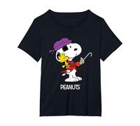 Peanuts Halloween Pirate Snoopy & Woodstock T-Shirt, Women's Plus, Black, 2X