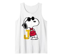 Peanuts Joe Cool Snoopy Retro Sports Classic Logo Baseball Tank Top