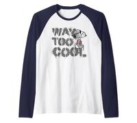 Peanuts Joe Cool Snoopy Way Too Graffiti Stencil Art Urban Raglan Baseball Tee