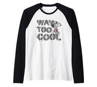 Peanuts Joe Cool Snoopy Way Too Graffiti Stencil Urban Art Raglan Baseball Tee