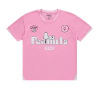Peanuts Ladies Snoopy Soccer Jersey Snoopy Charlie Brown, Woodstock, Linus Mesh Soccer Jersey, Pink White, S