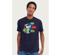 Peanuts Men's Be Joe Cool Snoopy T-Shirt in Navy | Size: Large Peanuts Navy L