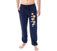 Peanuts Mens' Charlie Brown Snoopy Sleep Jogger Pajama Pants For Adults, Blue, 3X-Large