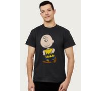 Peanuts Men's Charlie Brown T-Shirt in Black | Size: Large Peanuts Black L