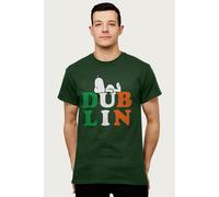 Peanuts Men's Dublin Snoopy T-Shirt in Bottle Green | Size: Medium Peanuts Bottle Green M
