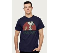Peanuts Men's Far Out Peace Love & Music T-Shirt in Navy | Size: XL Peanuts Navy XL