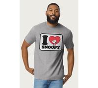 Peanuts Men's I Love Snoopy Badge T-Shirt in Mid Grey | Size: Small Peanuts Mid Grey S