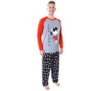 Peanuts Men's Joe Cool Snoopy Pajamas Long Sleeve Raglan Shirt And Pant 2 Piece Pjs Adult Pajama Set (Large)