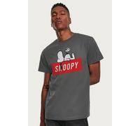 Peanuts Men's Red Block Text T-Shirt in Dark Grey | Size: Small Peanuts Dark Grey S