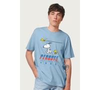 Peanuts Men's Snoopy 1950s San Francisco T-Shirt in Light Blue | Size: Medium Peanuts Light Blue M