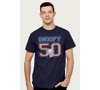 Peanuts Men's Snoopy 50 Baseball Swing T-Shirt in Navy | Size: 2XL Peanuts Navy 2XL