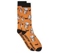 Peanuts Men's Snoopy Halloween Single Novelty Crew Socks, Orange Basic, 9-13 UK
