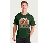 Peanuts Men's Snoopy & Hope T-Shirt in Bottle Green | Size: Medium Peanuts Bottle Green M