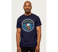 Peanuts Men's Snoopy On The Moon I Need My Space T-Shirt in Navy | Size: 2XL Peanuts Navy 2XL