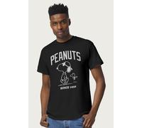 Peanuts Men's Snoopy & Outline T-Shirt in Black | Size: 2XL Peanuts Black 2XL