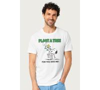 Peanuts Men's Snoopy Plant A Tree T-Shirt in White | Size: Large Peanuts White L