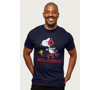 Peanuts Men's Snoopy & Rolla Disco T-Shirt in Navy | Size: Small Peanuts Navy S