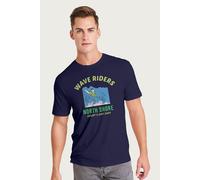 Peanuts Men's Snoopy Wave Riders North Shore T-Shirt in Navy | Size: 2XL Peanuts Navy 2XL