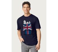 Peanuts Men's Union Jack Hut Snoopy T-Shirt in Navy | Size: XL Peanuts Navy XL