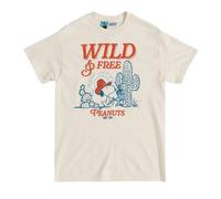 Peanuts Men's Wild & Free Snoopy T-Shirt in Off-White | Size: Medium Peanuts Off-White M