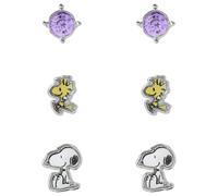 Peanuts Official Snoopy Stud Earrings - Pack of 3