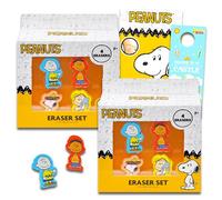Peanuts Party Favor Set - Bundle with 8 Erasers Featuring Snoopy, Charlie Brown, More Plus Tattoos | Peanuts Party Supplies Kit for Kids, Boys, Girls