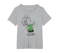 Peanuts - Peppermint Patty Thumbs Up T-Shirt, Women's Plus, Heather Grey, 2X